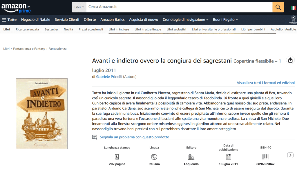Libro Avanti e indietro ovvero la congiura dei sagrestani di Gabriele Prinelli su Amazon