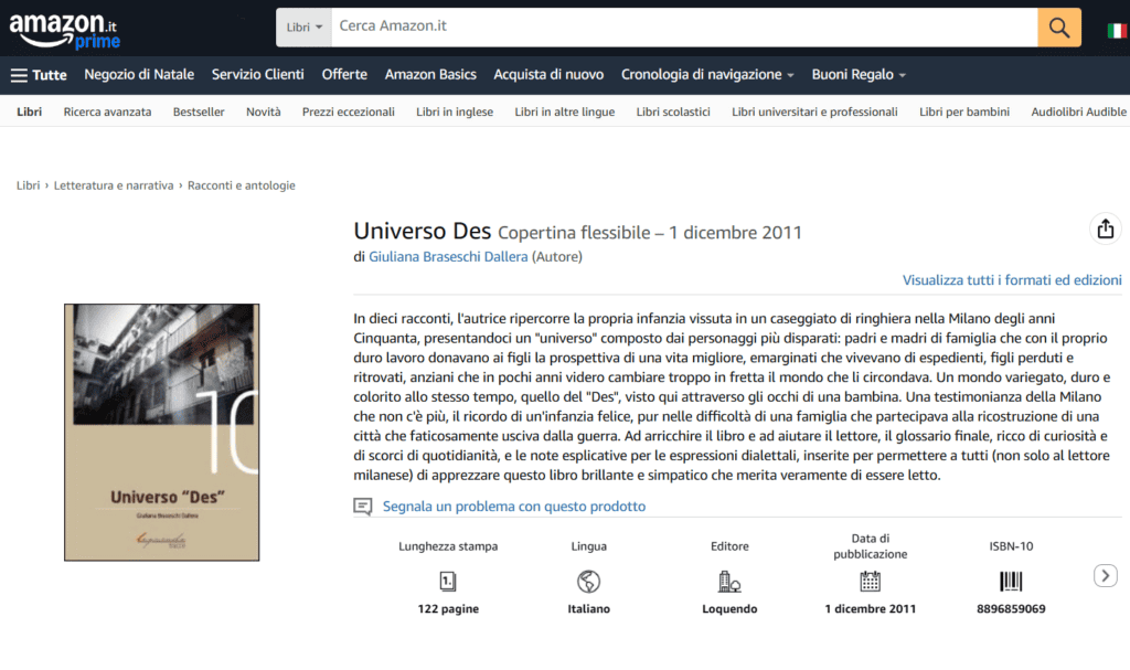 Libro Universo Des di Giuliana Braseschi Dallera su Amazon