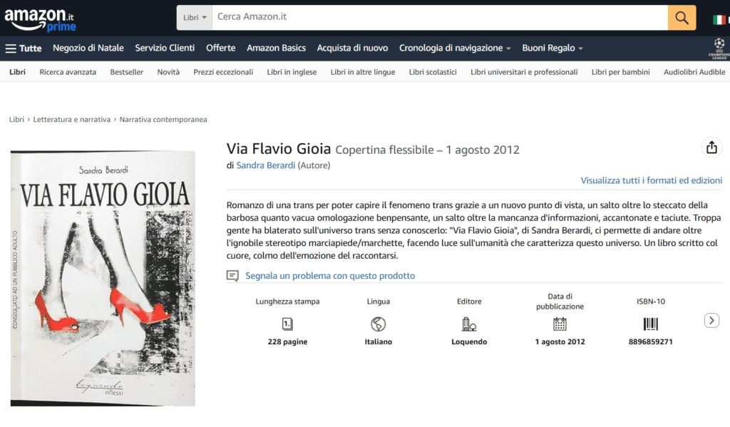 Libro Via Flavio Gioia di Sandra Berardi su Amazon