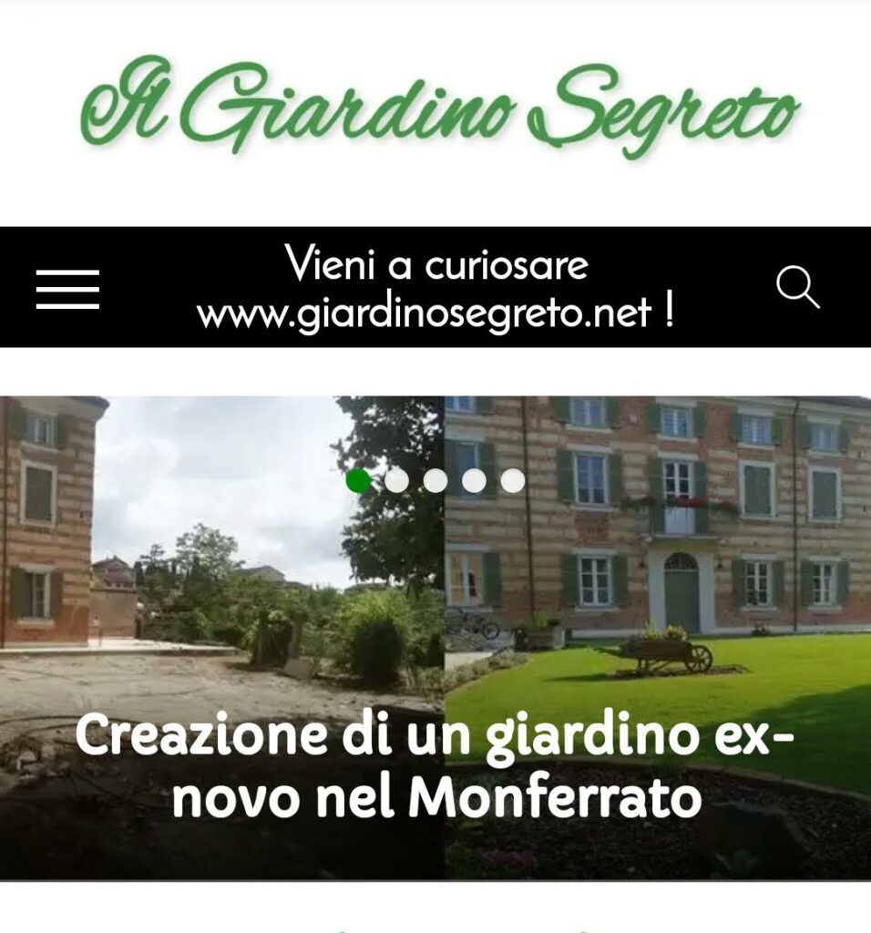 Screenshot dal sito Il Giardino Segreto di Morosini Daniele